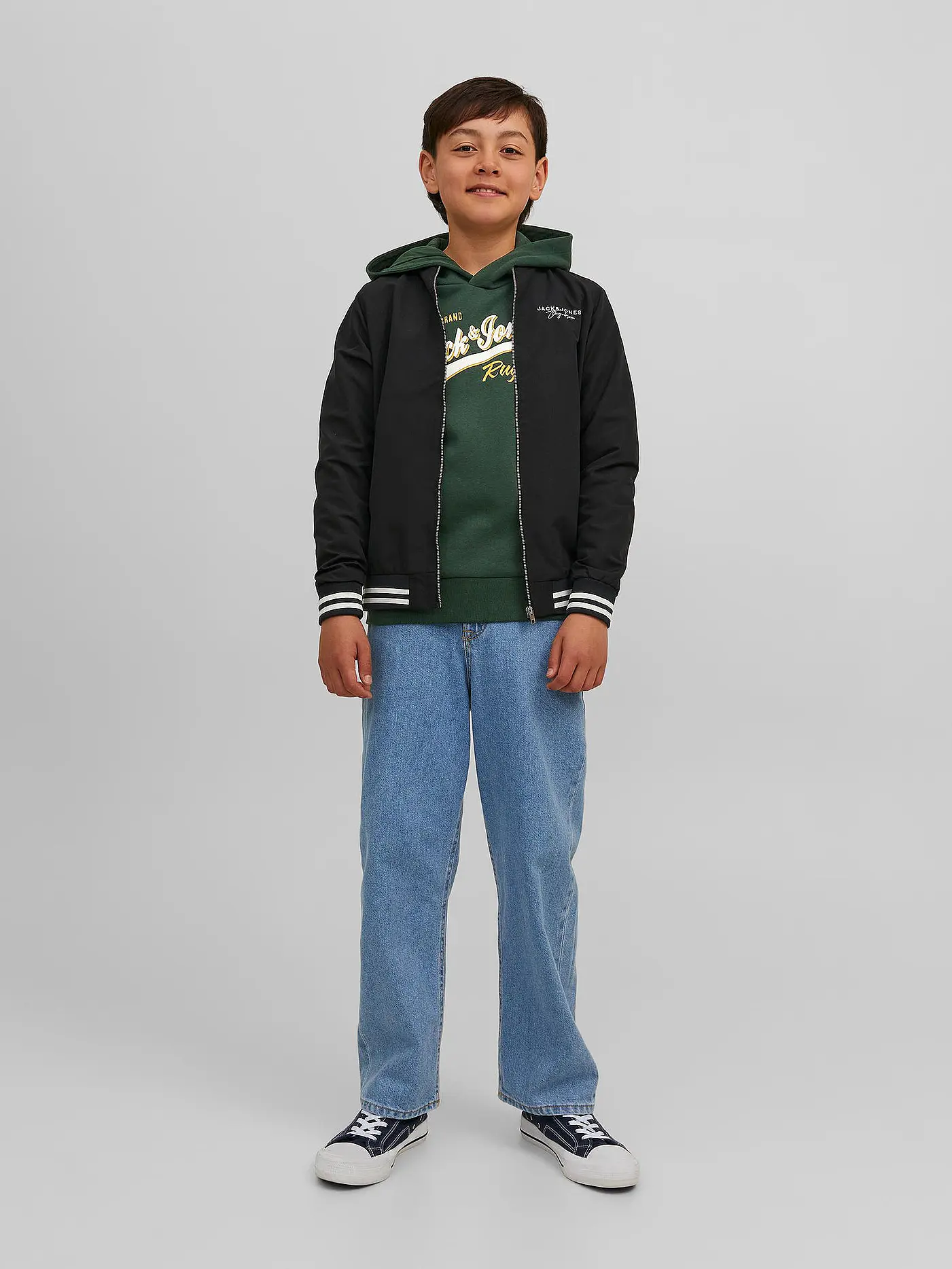 JACK & JONES | Jungen Sweater JJELOGO | dunkelgrün